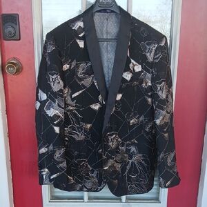 Etro Black and Gold Patterned Blazer